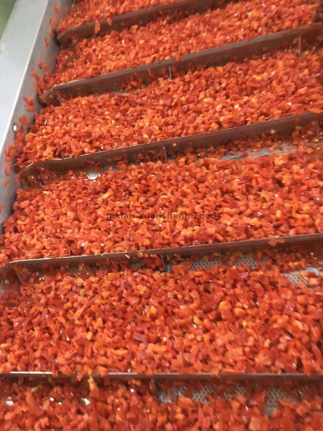 Dados de pimiento rojo congelados a granel 
